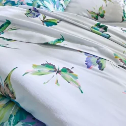 Becquet Linge de lit motif papillons - CRÉATION< Housse De Couette|Linge De Lit Fantaisie, Linge De Lit Brodé