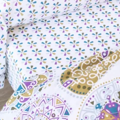Becquet Linge de lit motif rosaces - CRÉATION<Enfant Linge De Lit Ado, Housse De Couette|Linge De Lit Fantaisie, Linge De Lit Brodé