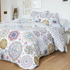 Becquet Linge de lit motif rosaces - CRÉATION<Enfant Linge De Lit Ado, Housse De Couette|Linge De Lit Fantaisie, Linge De Lit Brodé