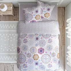 Becquet Linge de lit motif rosaces - CRÉATION<Enfant Linge De Lit Ado, Housse De Couette|Linge De Lit Fantaisie, Linge De Lit Brodé