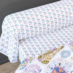 Becquet Linge de lit motif rosaces - CRÉATION<Enfant Linge De Lit Ado, Housse De Couette|Linge De Lit Fantaisie, Linge De Lit Brodé