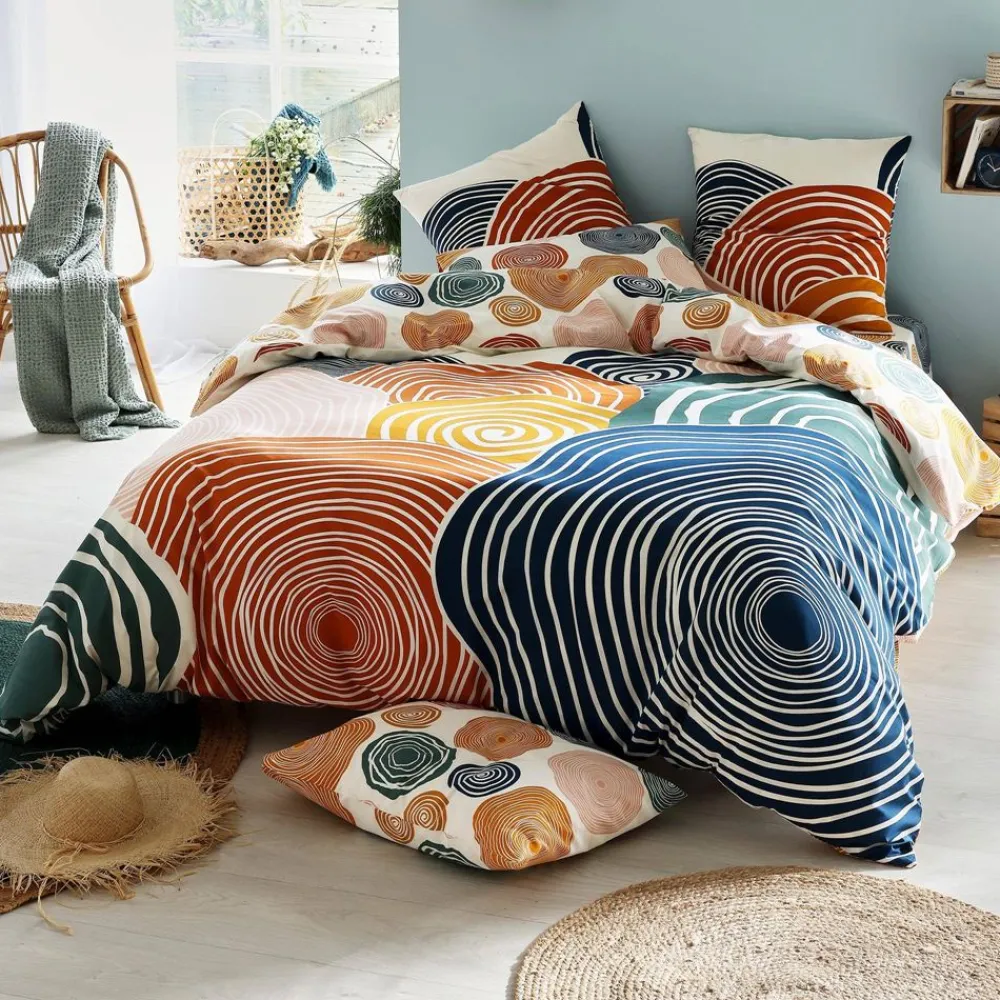 Becquet Linge de lit motif spirales - CRÉATION< Housse De Couette|Linge De Lit Fantaisie, Linge De Lit Brodé