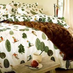 Becquet Linge de lit motif sports d'hiver - CRÉATION< Les Matières|Housse De Couette
