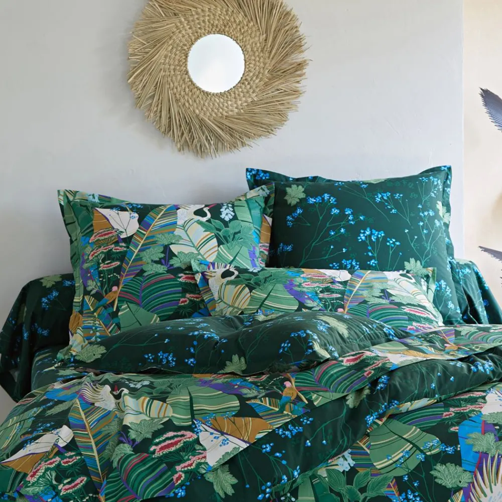 Becquet Linge de lit motif tropical - CRÉATION< Housse De Couette|Linge De Lit Fantaisie, Linge De Lit Brodé