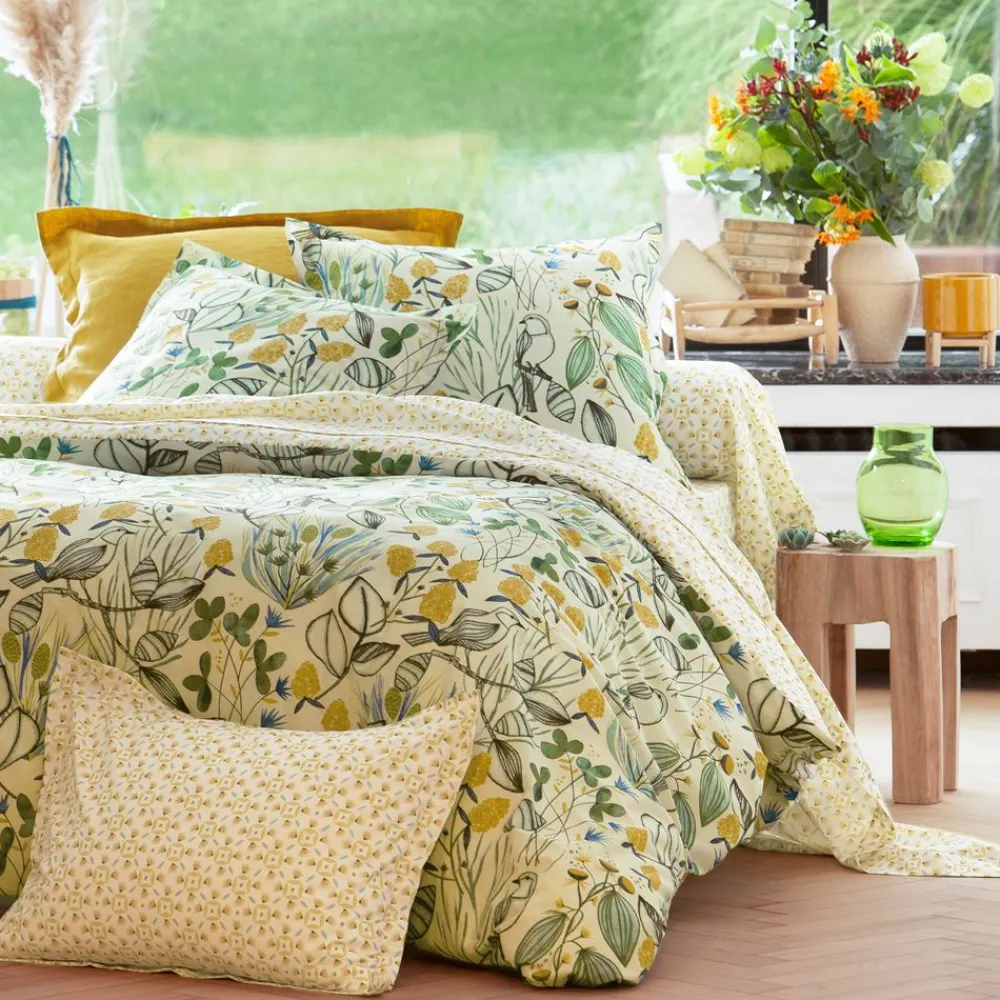 Becquet Linge de lit motif végétal - CRÉATION< Les Matières