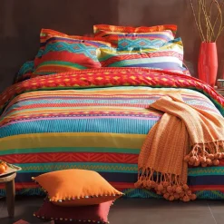 Becquet Linge de lit motifs ethniques - CRÉATION< Housse De Couette|Linge De Lit Fantaisie, Linge De Lit Brodé