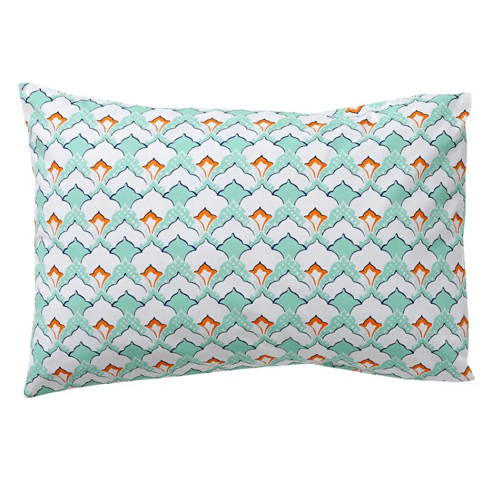Becquet Linge de lit motifs façades multicolores - CRÉATION< Les Matières