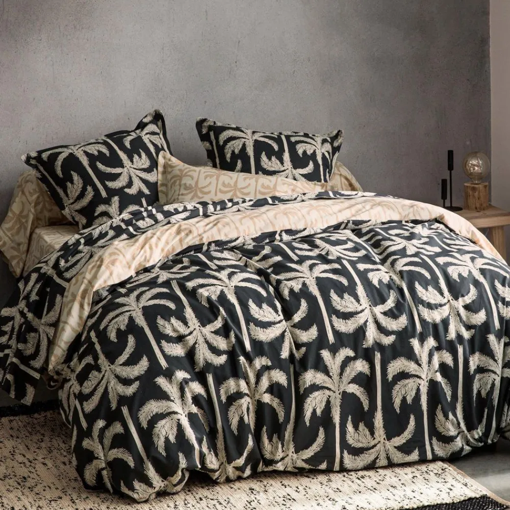 Becquet Linge de lit palmiers design - CRÉATION< Les Matières|Housse De Couette
