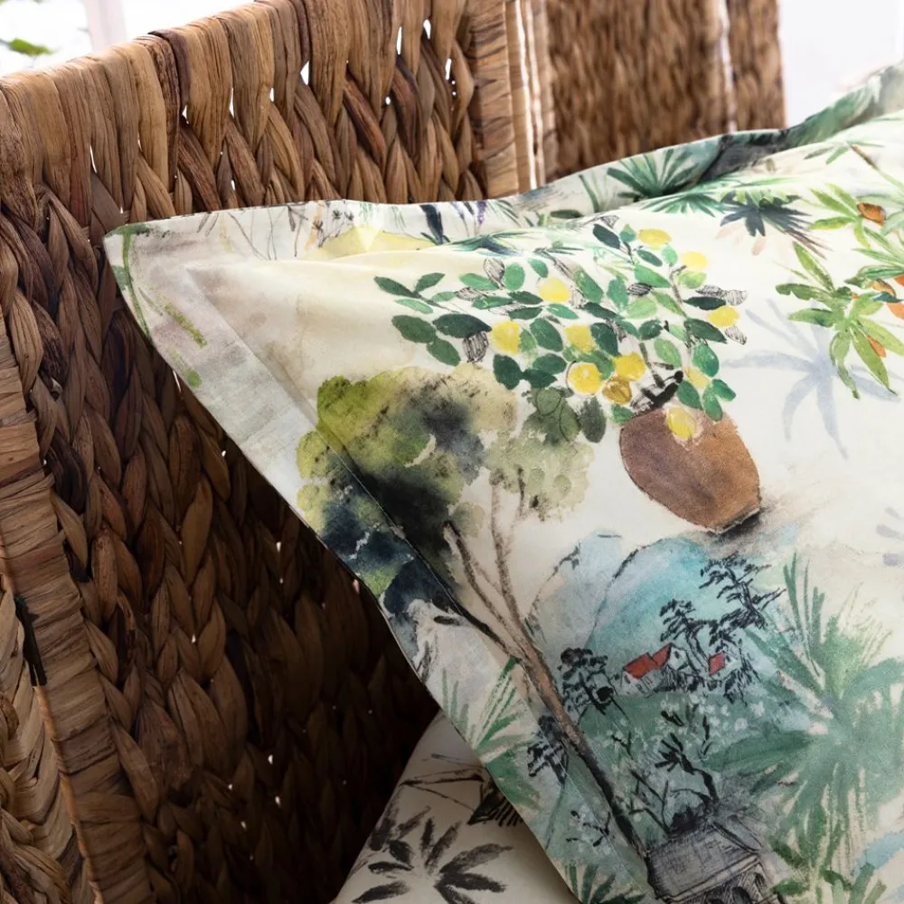 Becquet Linge de lit paysage d'Italie - CRÉATION< Housse De Couette|Linge De Lit Fantaisie, Linge De Lit Brodé