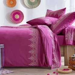 Becquet Linge de lit percale brodée - CRÉATION.< Les Matières|Housse De Couette