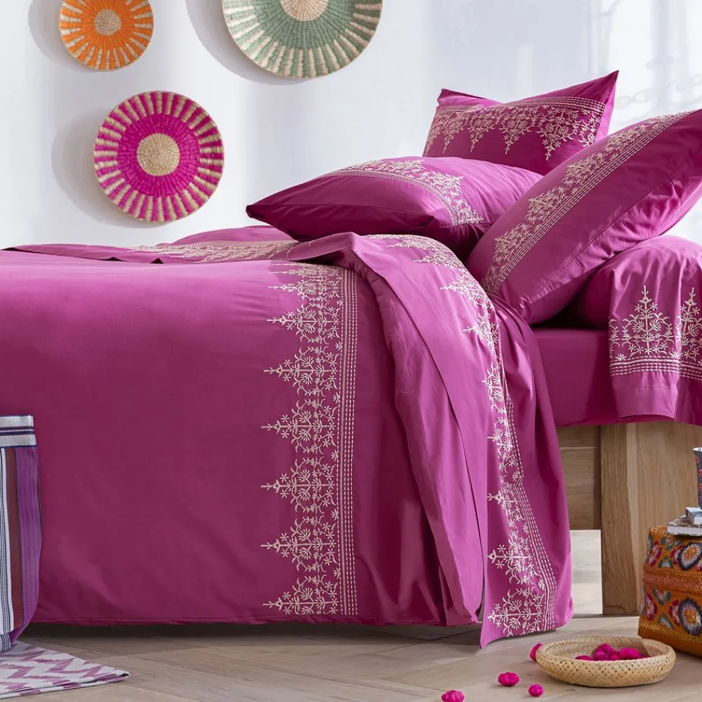 Becquet Linge de lit percale brodée - CRÉATION.< Les Matières|Housse De Couette