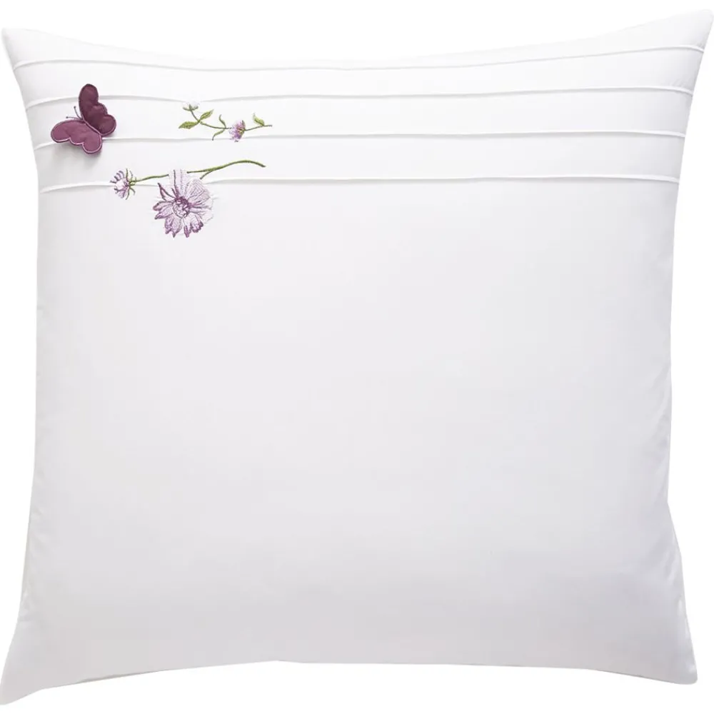 Becquet Linge de lit percale brodée fleurs et papillons - CRÉATION<Enfant Linge De Lit Ado, Housse De Couette|Housse De Couette