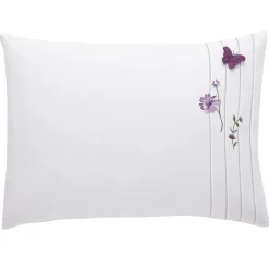 Becquet Linge de lit percale brodée fleurs et papillons - CRÉATION<Enfant Linge De Lit Ado, Housse De Couette|Housse De Couette