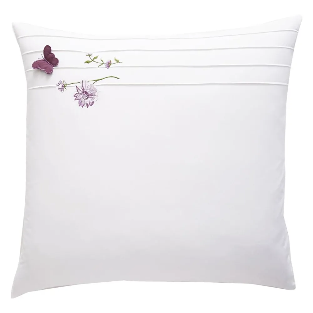 Becquet Linge de lit percale brodée fleurs et papillons - CRÉATION<Enfant Linge De Lit Ado, Housse De Couette|Housse De Couette