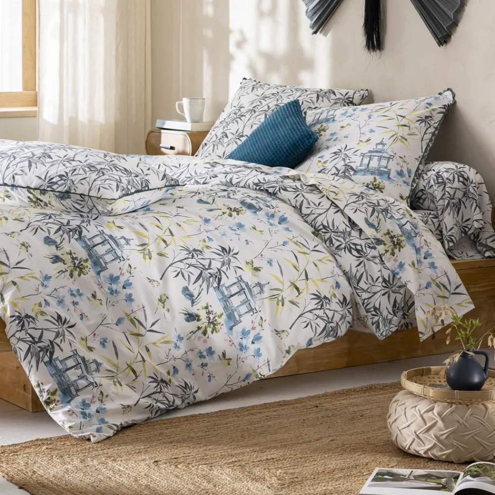 Becquet Linge de lit percale décor asiatique< Housse De Couette|Linge De Lit Fantaisie, Linge De Lit Brodé