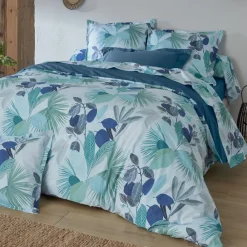 Becquet Linge de lit percale feuillage exotique< Les Matières|Housse De Couette