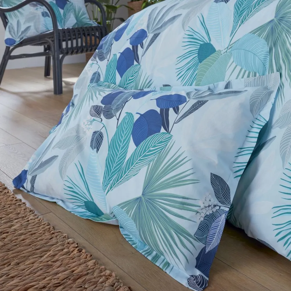 Becquet Linge de lit percale feuillage exotique< Les Matières|Housse De Couette