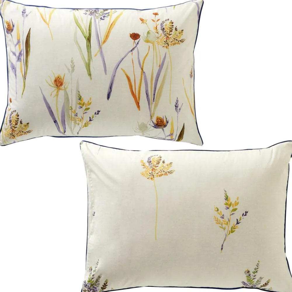 Becquet Linge de lit percale feuilles et bouquets - CRÉATION< Housse De Couette|Linge De Lit Fantaisie, Linge De Lit Brodé
