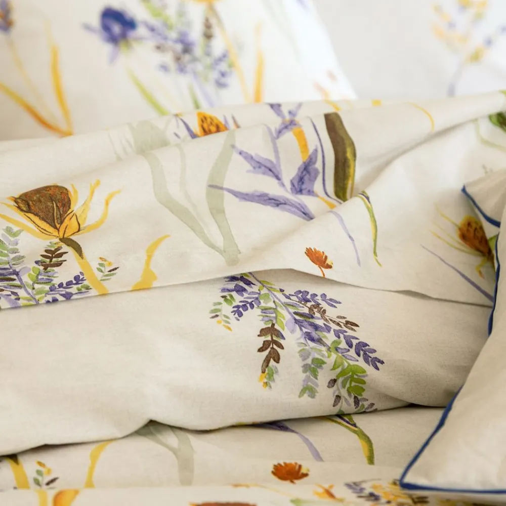 Becquet Linge de lit percale feuilles et bouquets - CRÉATION< Housse De Couette|Linge De Lit Fantaisie, Linge De Lit Brodé
