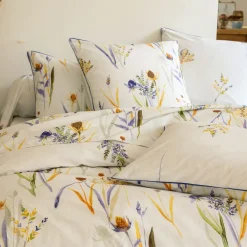Becquet Linge de lit percale feuilles et bouquets - CRÉATION< Housse De Couette|Linge De Lit Fantaisie, Linge De Lit Brodé