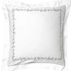 Becquet Linge de lit percale fleurs brodées et torsades - CRÉATION< Les Matières|Housse De Couette