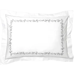 Becquet Linge de lit percale fleurs brodées et torsades - CRÉATION< Les Matières|Housse De Couette