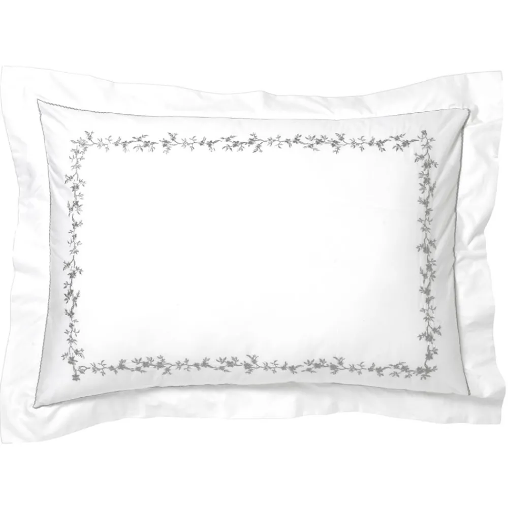Becquet Linge de lit percale fleurs brodées et torsades - CRÉATION< Les Matières|Housse De Couette