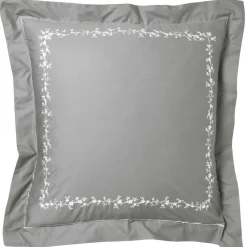 Becquet Linge de lit percale fleurs brodées et torsades - CRÉATION< Housse De Couette