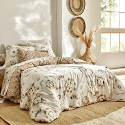 Becquet Linge de lit percale fleurs - CRÉATION< Housse De Couette|Linge De Lit Fantaisie, Linge De Lit Brodé
