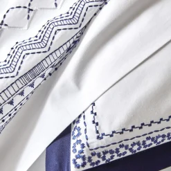 Becquet Linge de lit percale frises brodées - CRÉATION< Housse De Couette|Linge De Lit Fantaisie, Linge De Lit Brodé