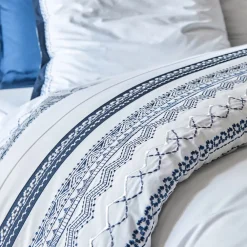Becquet Linge de lit percale frises brodées - CRÉATION< Housse De Couette|Linge De Lit Fantaisie, Linge De Lit Brodé