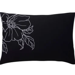 Becquet Linge de lit percale grandes fleurs brodées - CRÉATION< Les Matières|Housse De Couette