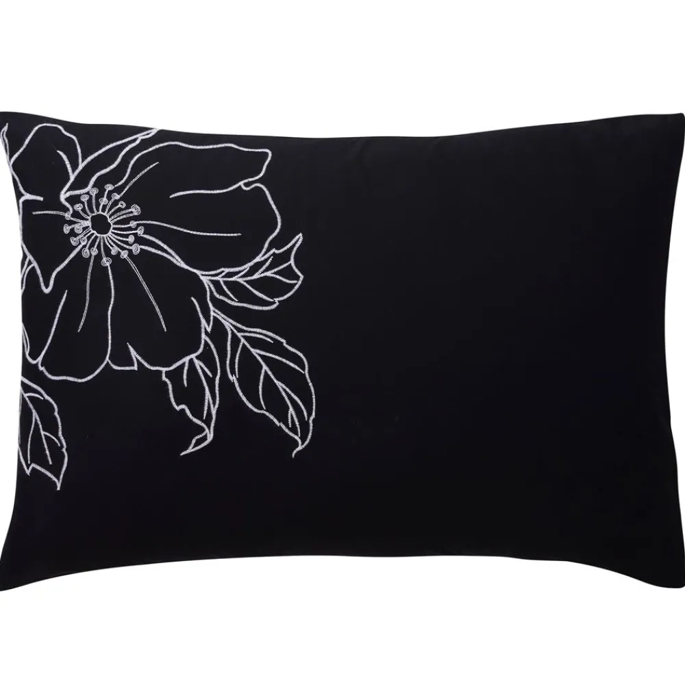 Becquet Linge de lit percale grandes fleurs brodées - CRÉATION< Les Matières|Housse De Couette