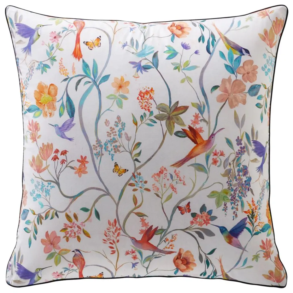 Becquet Linge de lit percale imprimé fleurs et oiseaux - CRÉATION< Housse De Couette|Linge De Lit Fantaisie, Linge De Lit Brodé