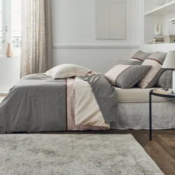 Becquet Linge de lit percale micromotifs géométriques< Housse De Couette|Linge De Lit Fantaisie, Linge De Lit Brodé