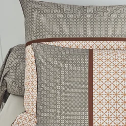 Becquet Linge de lit percale micromotifs géométriques< Housse De Couette|Linge De Lit Fantaisie, Linge De Lit Brodé