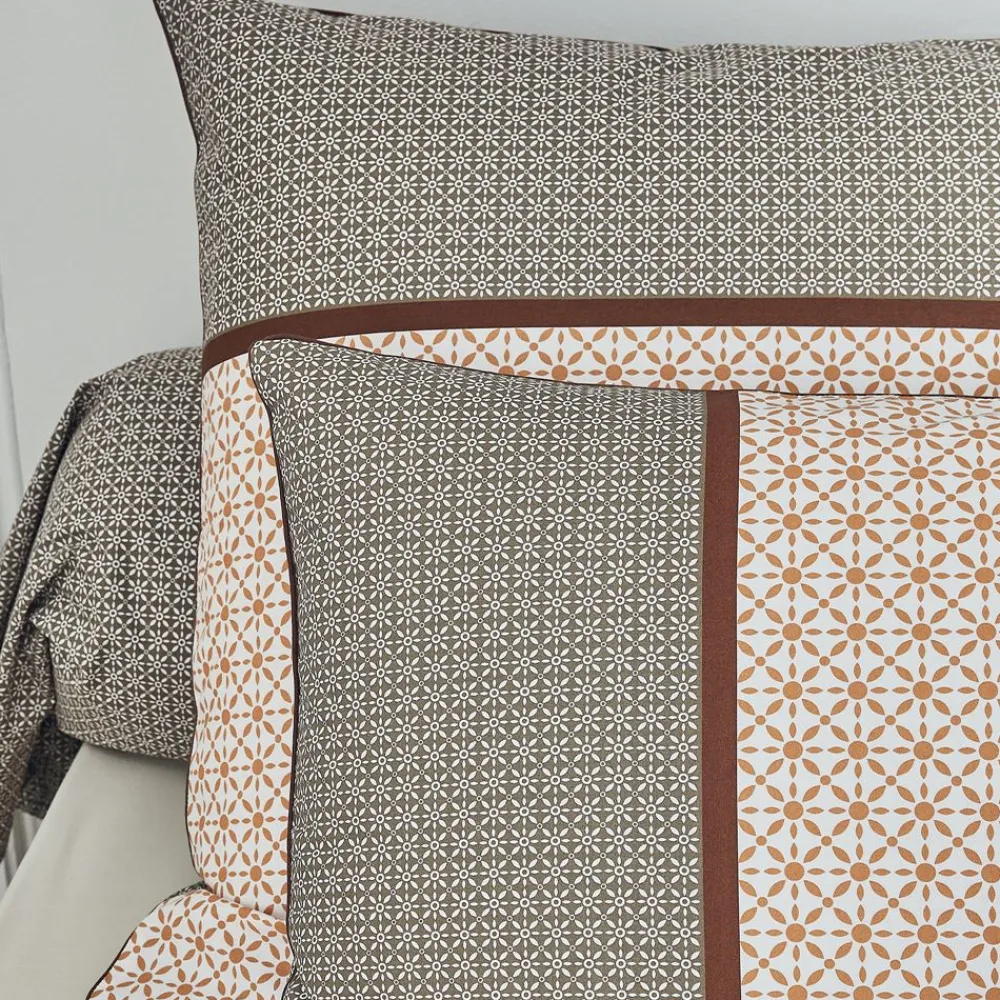 Becquet Linge de lit percale micromotifs géométriques< Housse De Couette|Linge De Lit Fantaisie, Linge De Lit Brodé