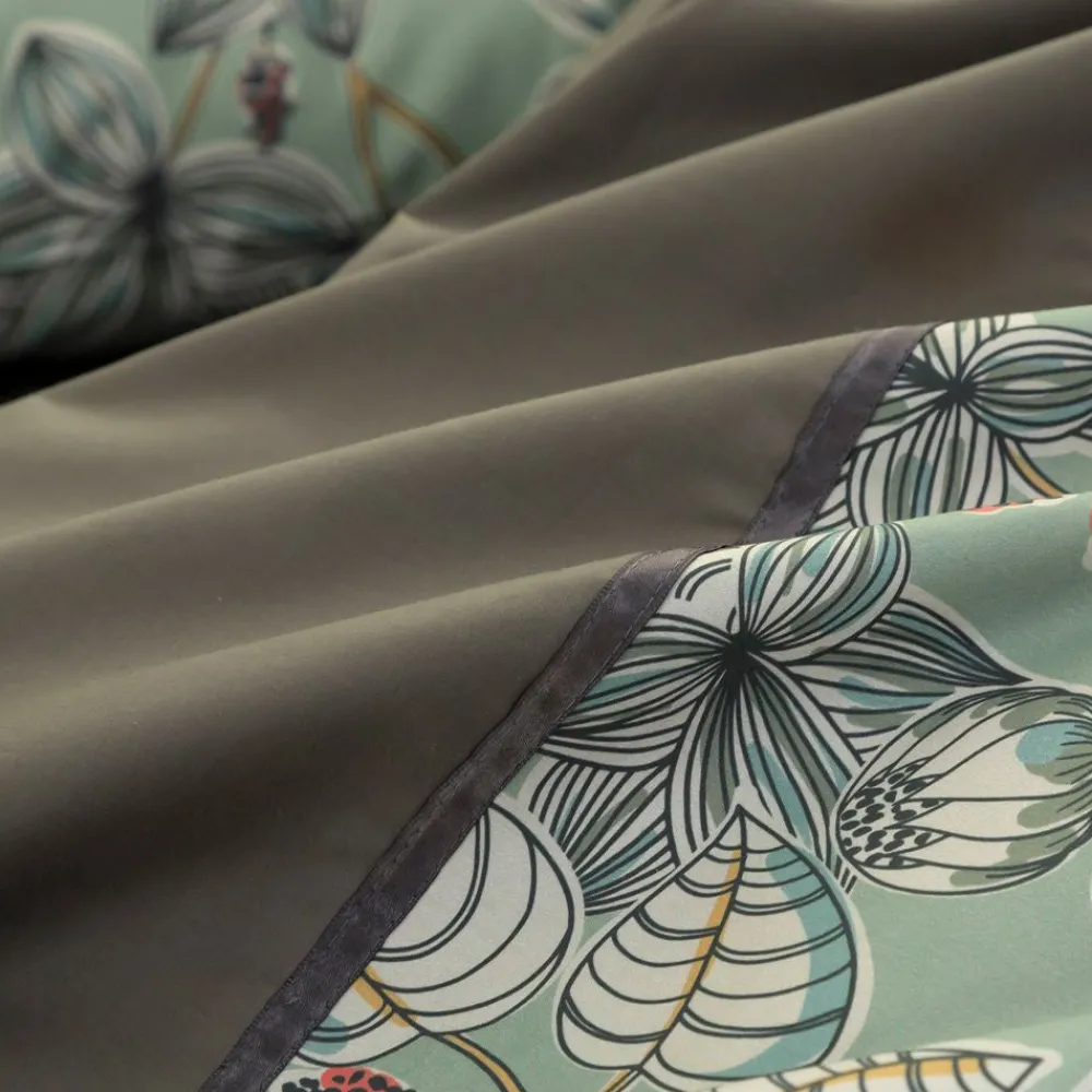 Becquet Linge de lit percale motif feuilles - CRÉATION< Housse De Couette|Linge De Lit Fantaisie, Linge De Lit Brodé