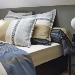 Becquet Linge de lit percale motif bandes géométriques< Les Matières|Housse De Couette