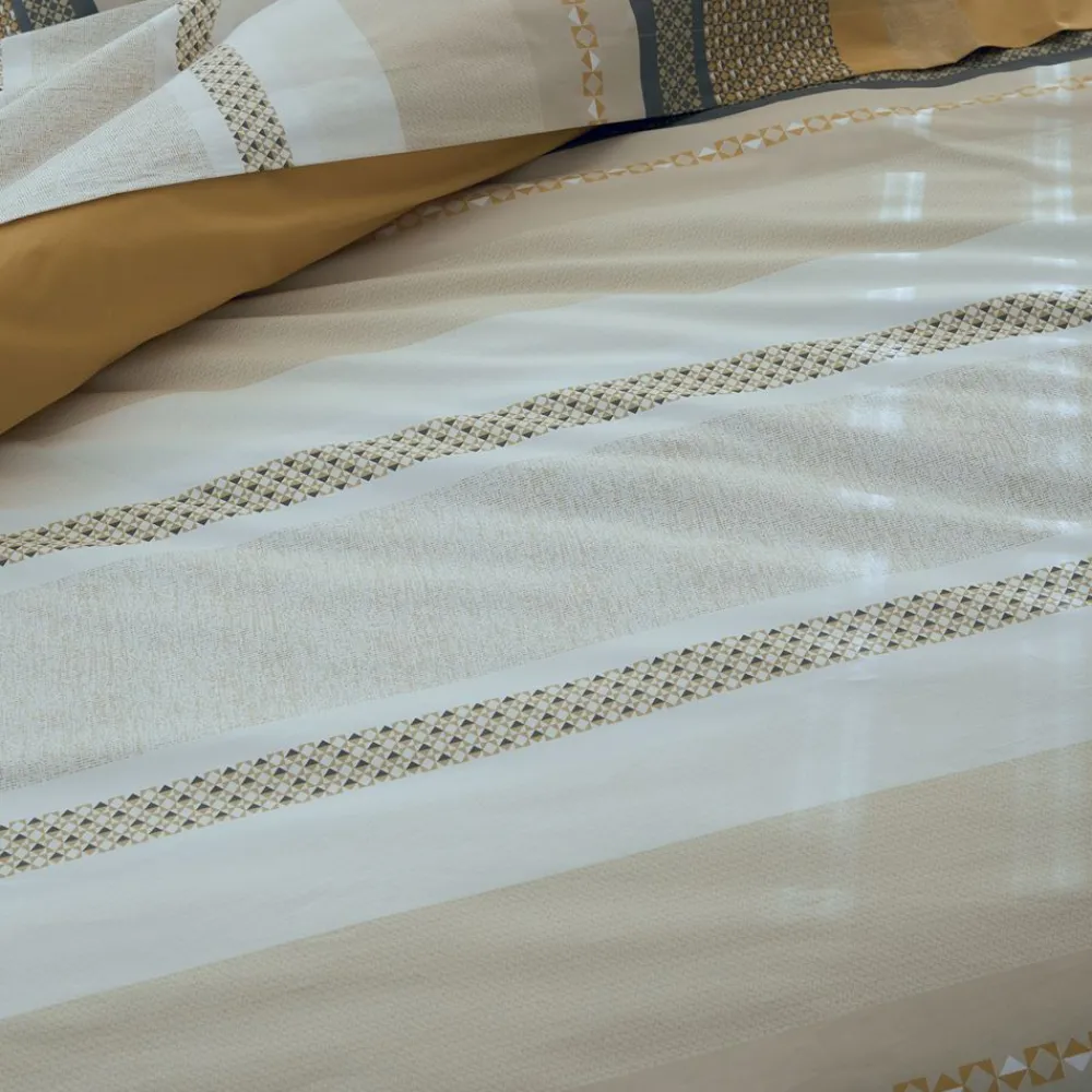 Becquet Linge de lit percale motif bandes géométriques< Housse De Couette|Linge De Lit Fantaisie, Linge De Lit Brodé
