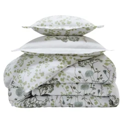Becquet Linge de lit percale motif végétal - CRÉATION< Les Matières|Housse De Couette