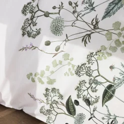 Becquet Linge de lit percale motif végétal - CRÉATION< Les Matières|Housse De Couette