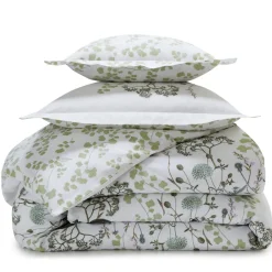 Becquet Linge de lit percale motif végétal - CRÉATION< Les Matières|Housse De Couette