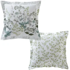 Becquet Linge de lit percale motif végétal - CRÉATION< Les Matières|Housse De Couette