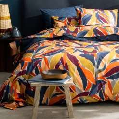 Becquet Linge de lit percale motif feuillage - CRÉATION< Les Matières|Housse De Couette