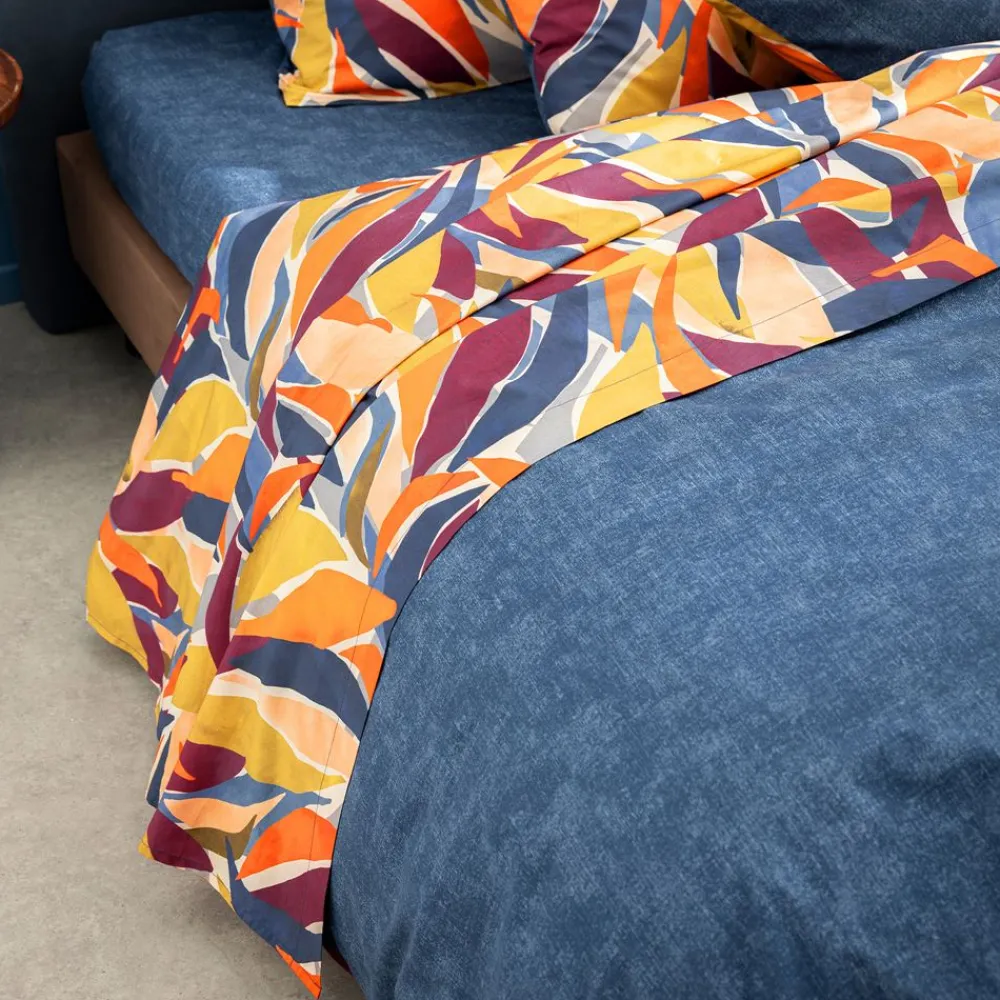 Becquet Linge de lit percale motif feuillage - CRÉATION< Les Matières|Housse De Couette