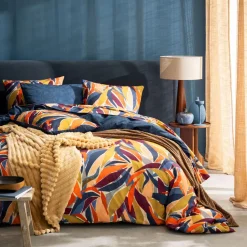 Becquet Linge de lit percale motif feuillage - CRÉATION< Les Matières|Housse De Couette