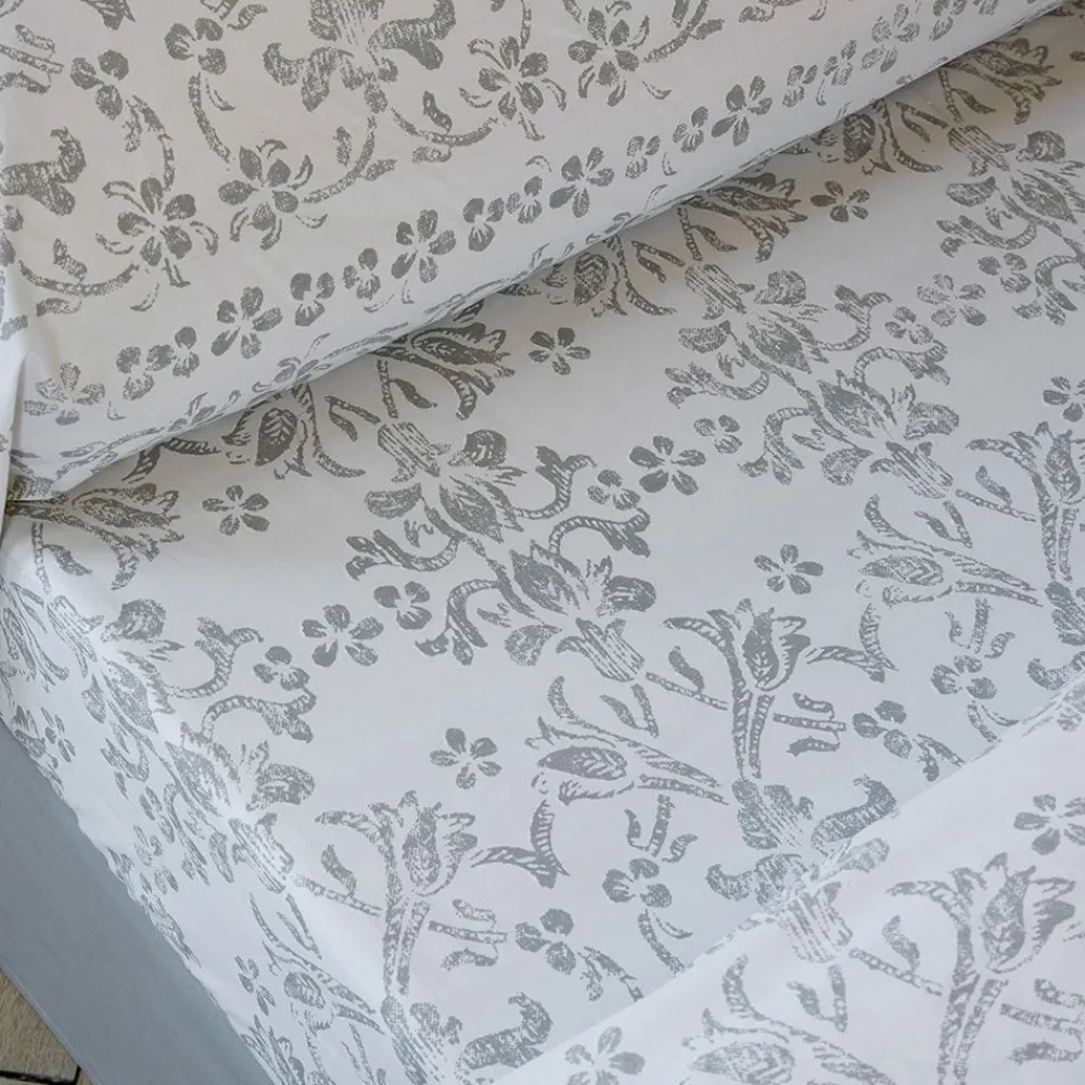 Becquet Linge de lit percale motif volutes et arabesques - CRÉATION< Les Matières|Housse De Couette