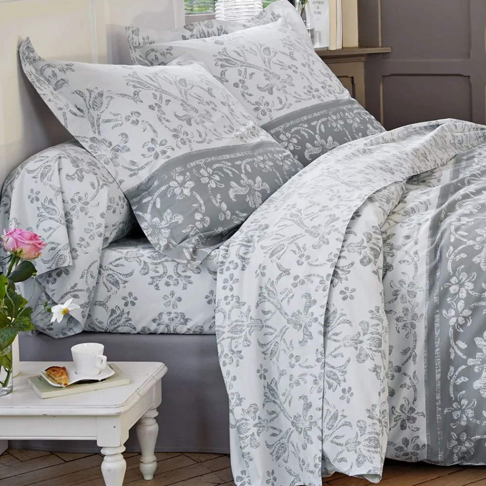 Becquet Linge de lit percale motif volutes et arabesques - CRÉATION< Les Matières|Housse De Couette
