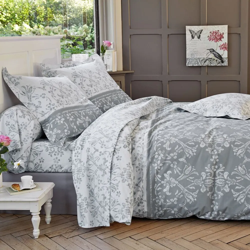 Becquet Linge de lit percale motif volutes et arabesques - CRÉATION< Les Matières|Housse De Couette